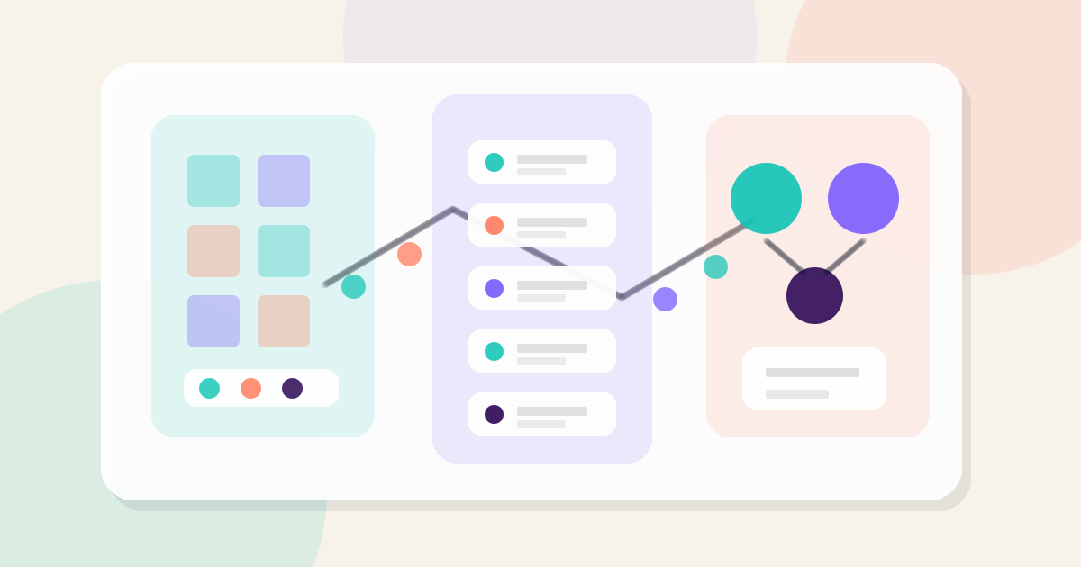CLCK-branded abstract illustration of property inventory, buyer records and deal reporting in HubSpot.