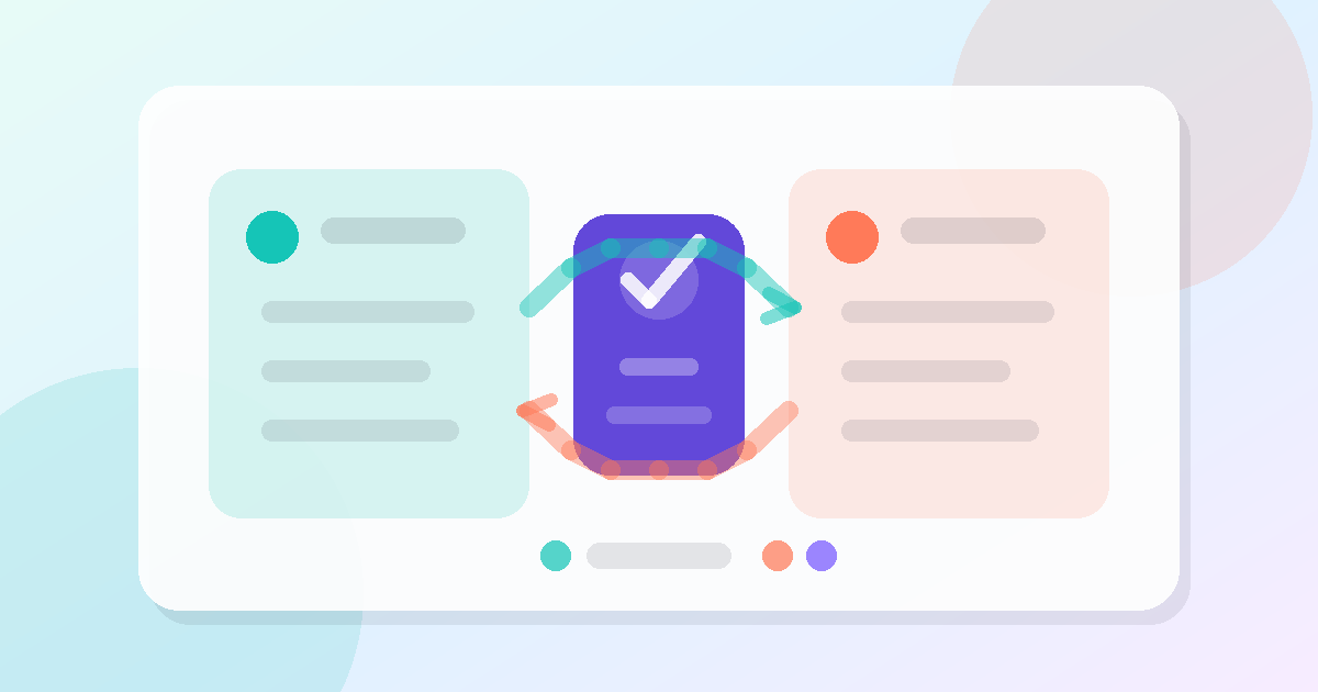 Abstract CLCK-branded illustration showing CRM records, sync rules and monitoring checks before a custom HubSpot integration.